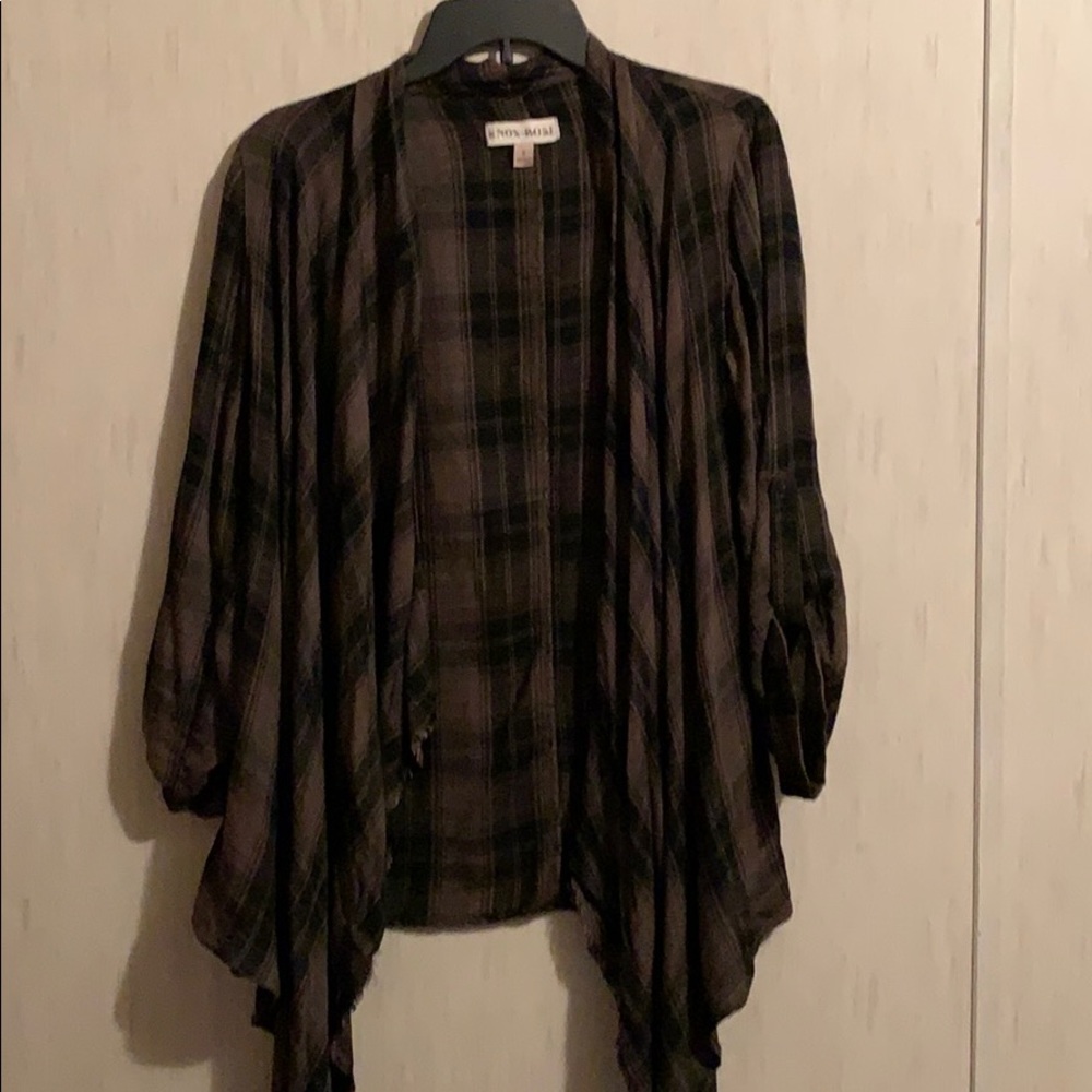 Knox Rose 3/4 sleeves plaid Vest